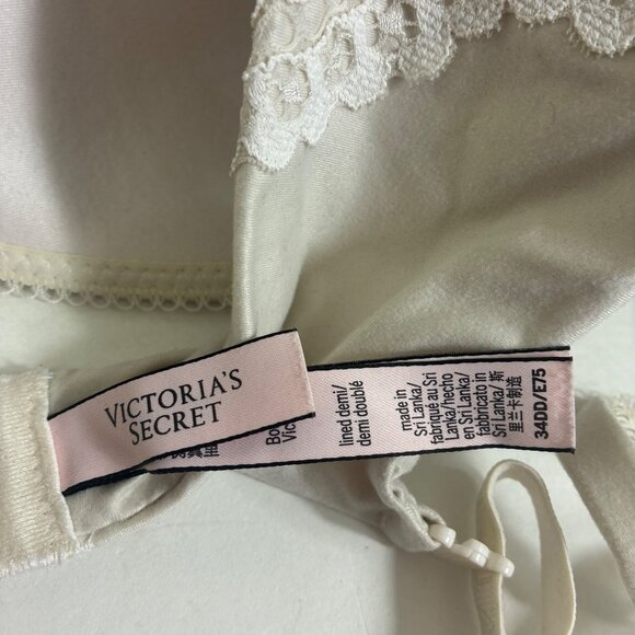 Body By Victoria Lined Demi Lace Trim Bra 34DD Elegant Everyday - Picture 7 of 9